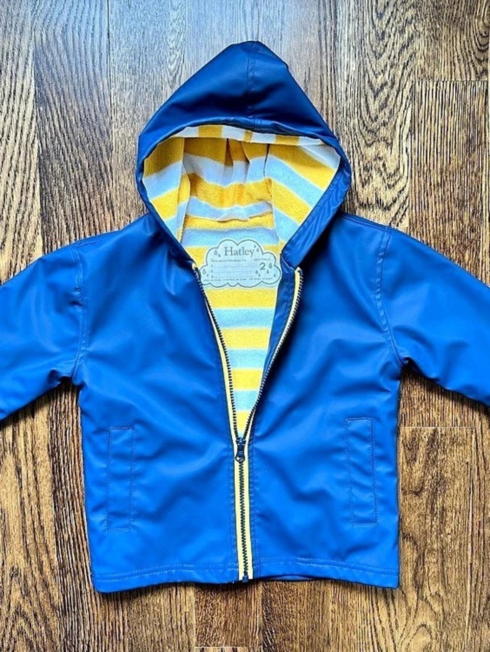 Hatley Kids Hooded Raincoat Blue & Yellow